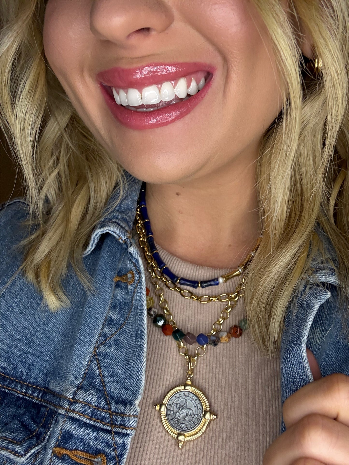 Bella Bamboo Necklace Navy