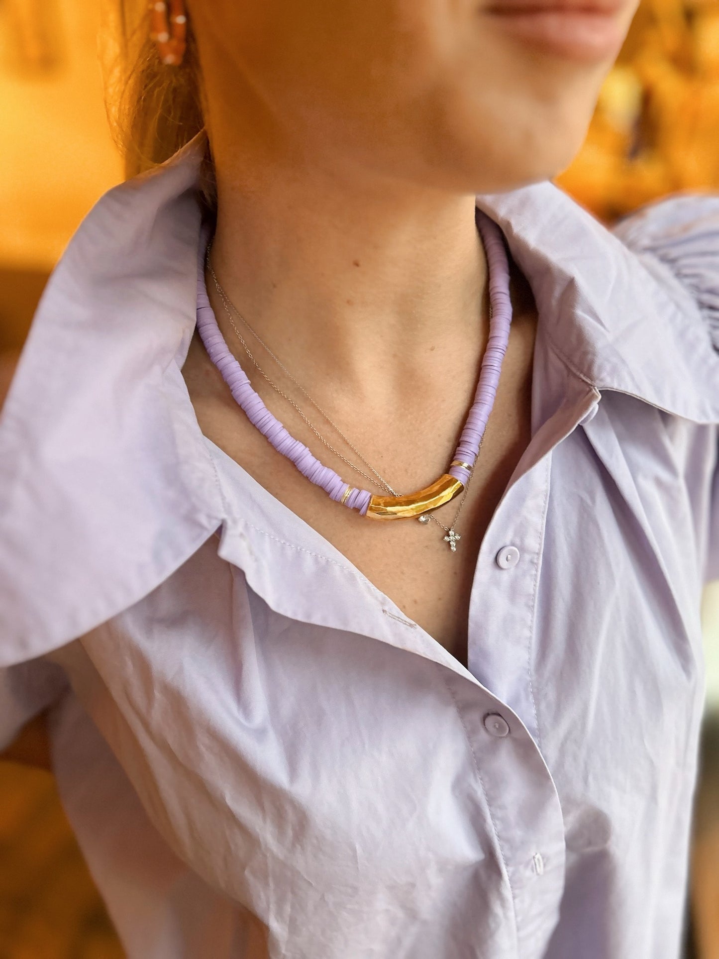 Grace Vinyl Necklace Lavender