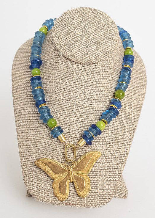 Lauren Necklace Blue Seaglass