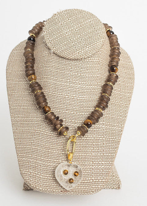 Lauren Necklace Seaglass Chocolate