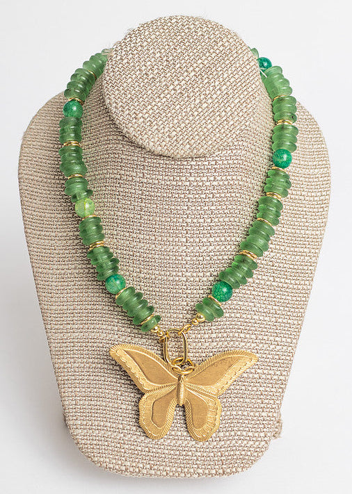 Lauren Necklace Seaglass Green