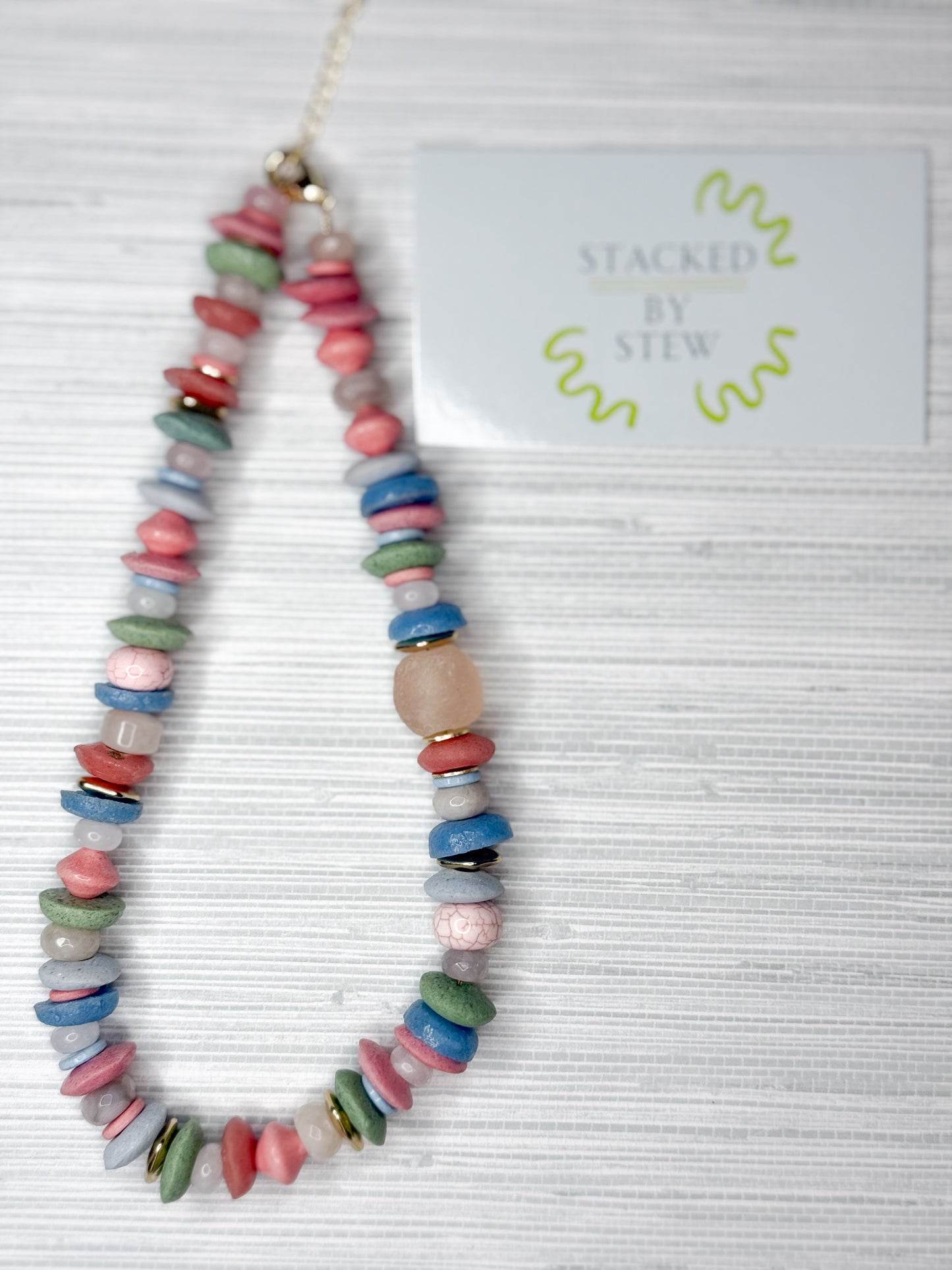 Jill Necklace Rose/Blue Multi