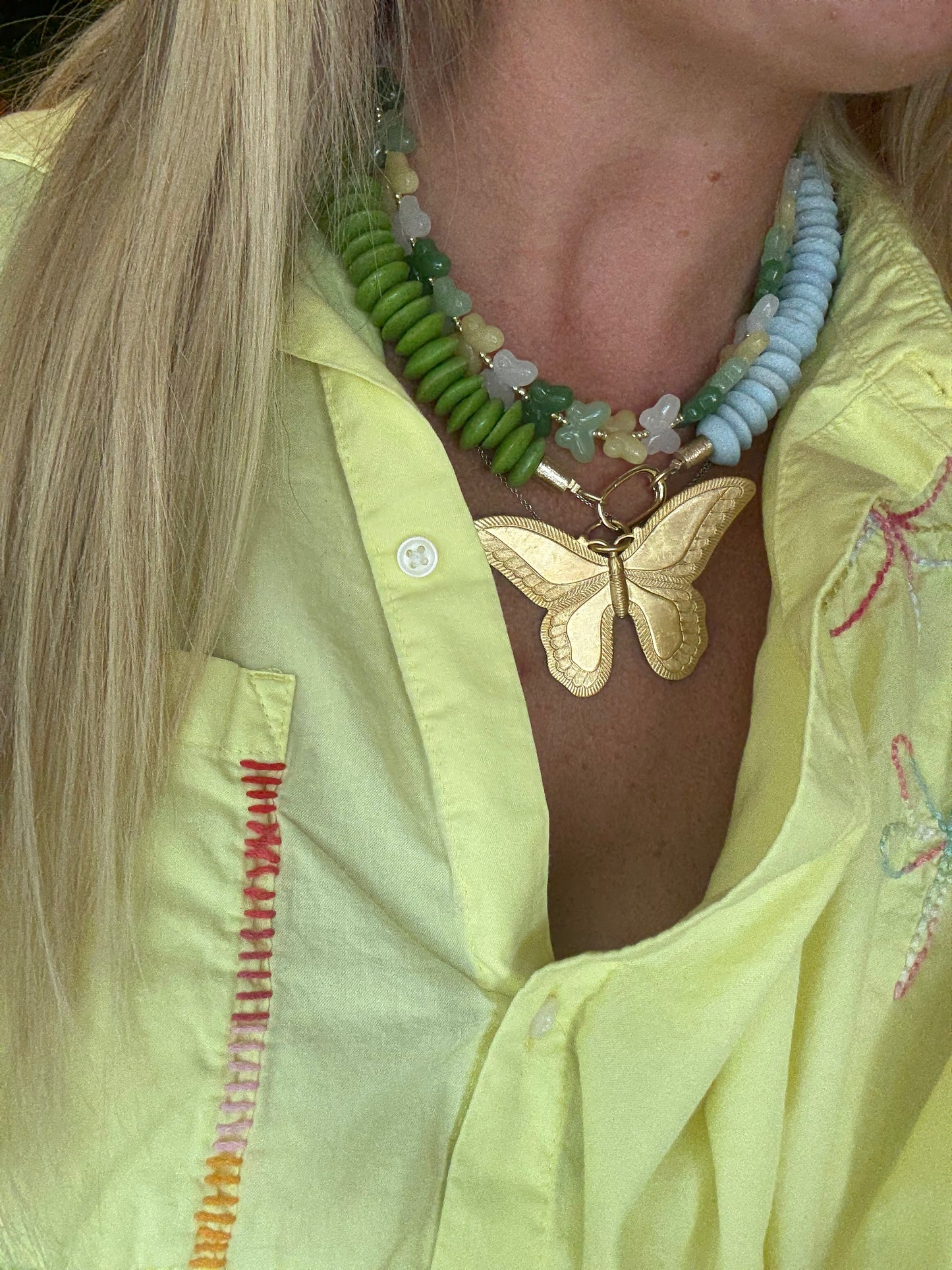 Kern Necklace Chartreuse/Blue