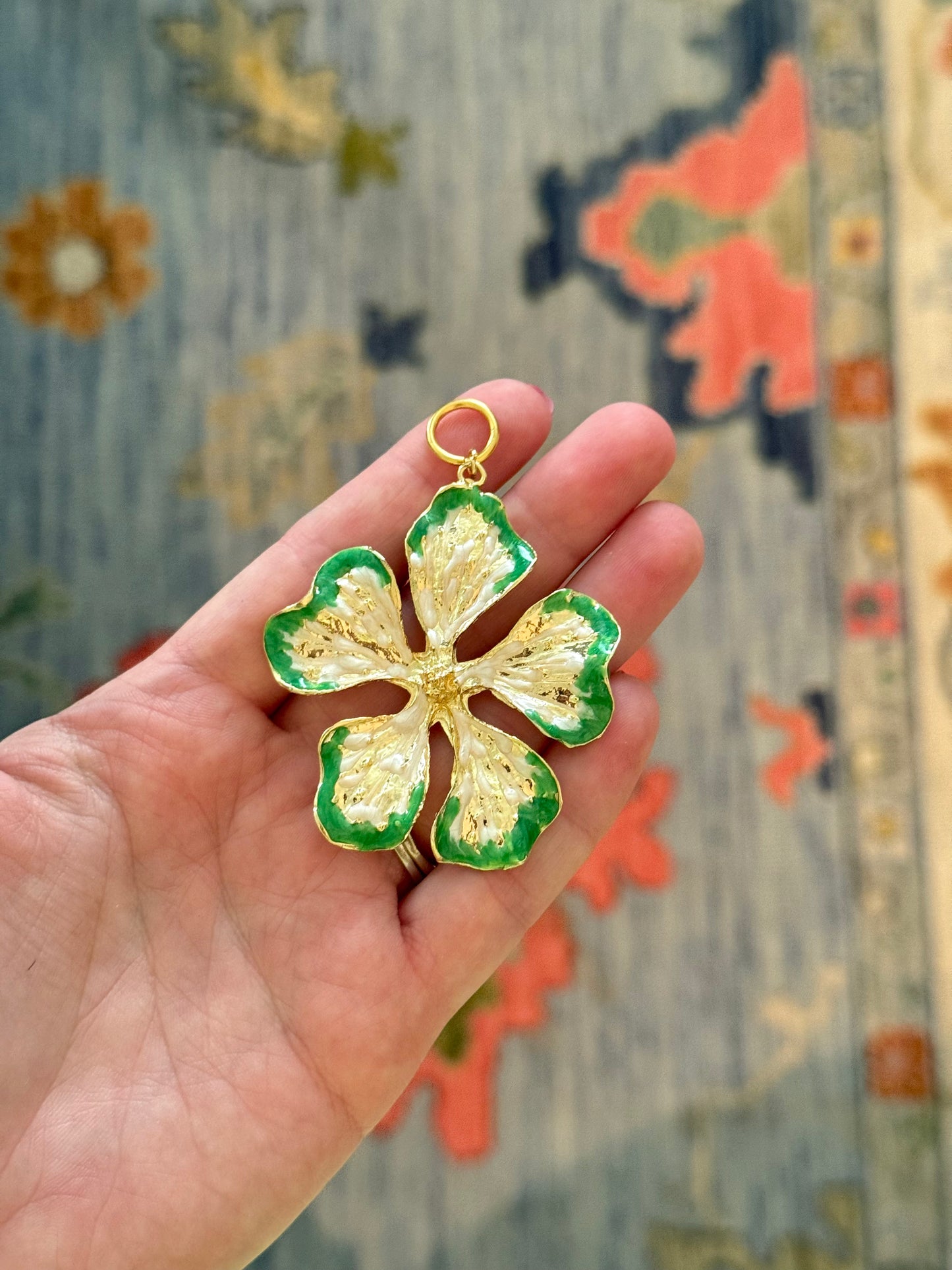 Green Flower Charm