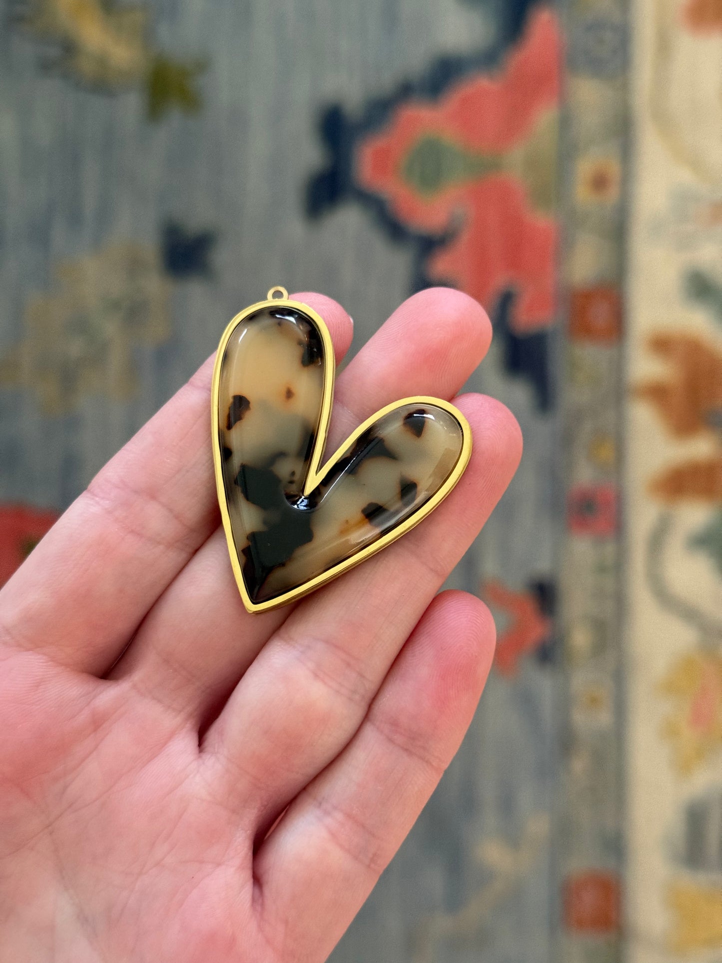 Tortoise Heart Charm