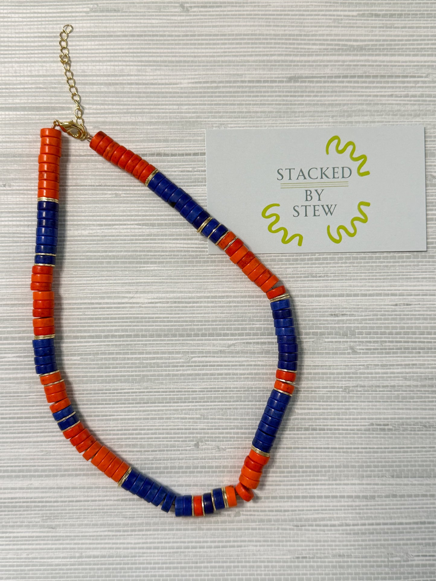 Hues Colorblock Necklace Orange/Blue