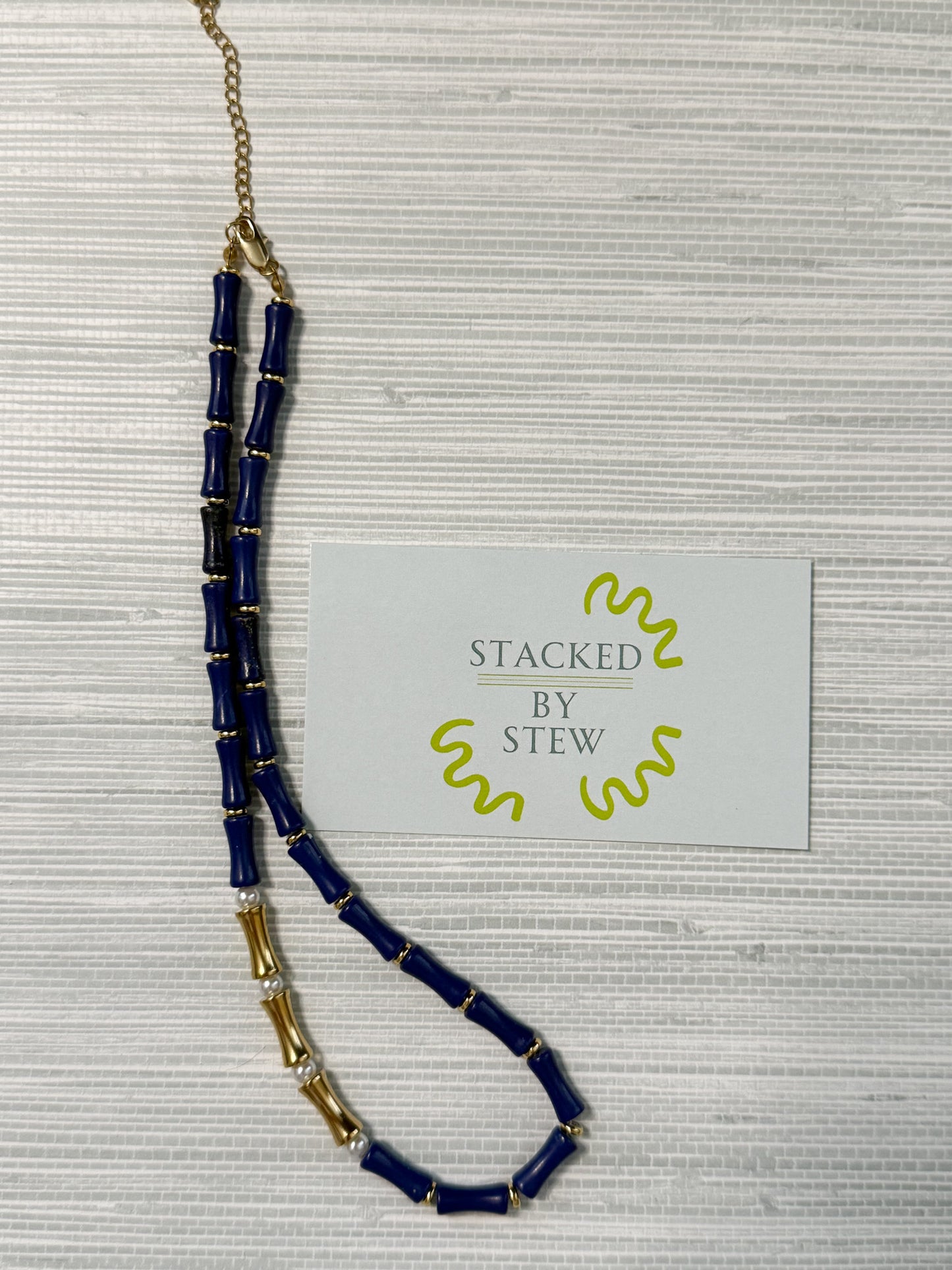 Bella Bamboo Necklace Navy