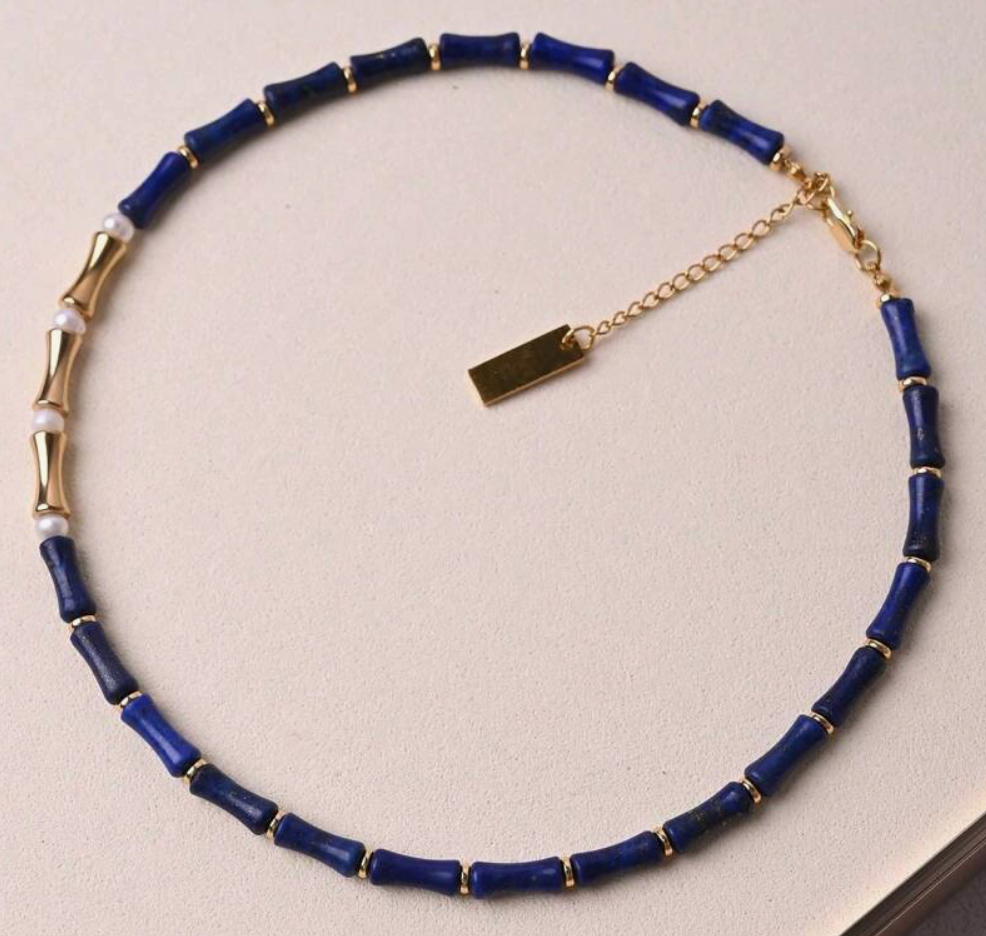 Bella Bamboo Necklace Navy