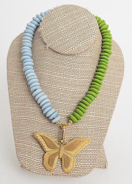 Kern Necklace Chartreuse/Blue