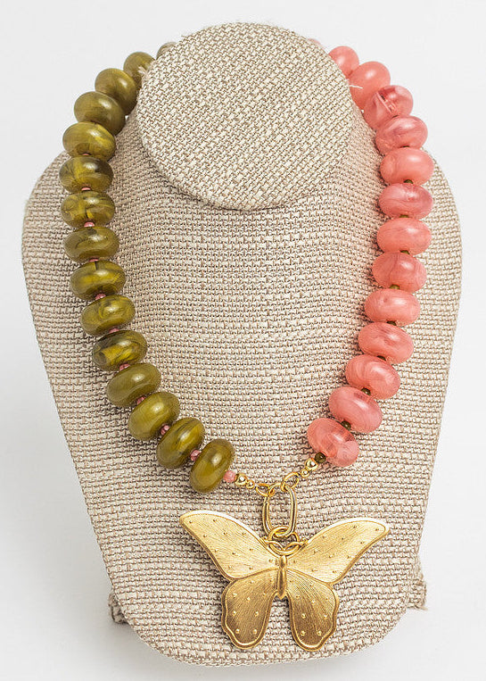 Lovein Necklace Pink/Green