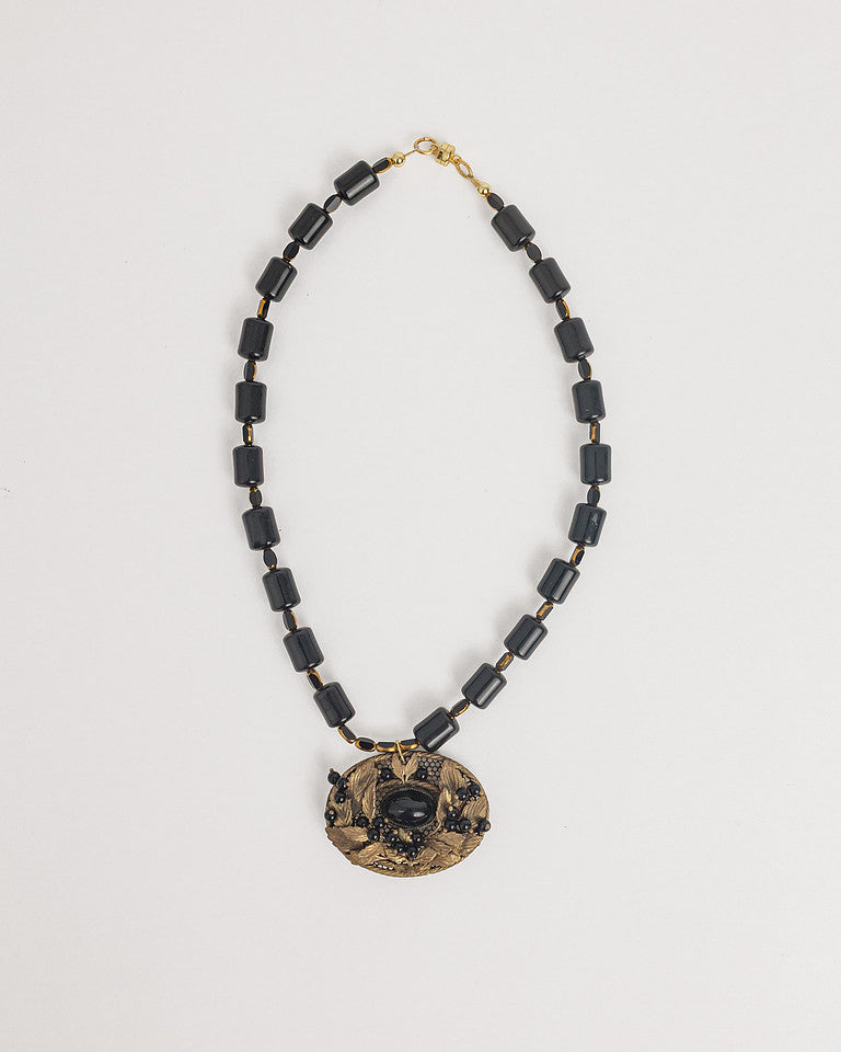 Dark Horse Antique Brooch Necklace