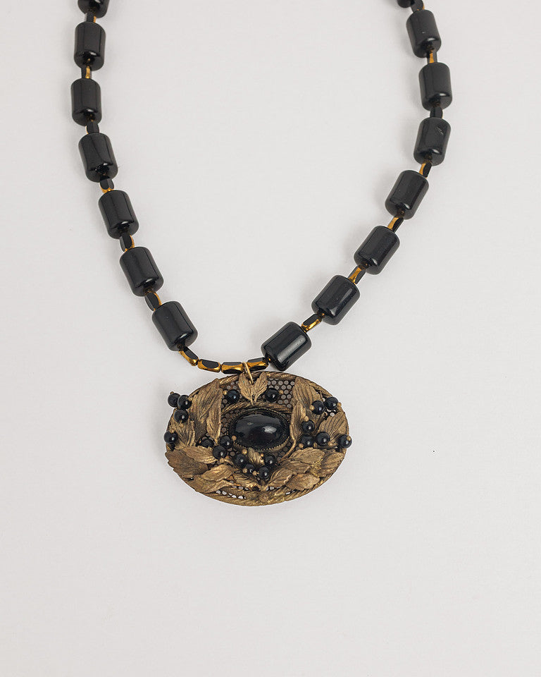 Dark Horse Antique Brooch Necklace