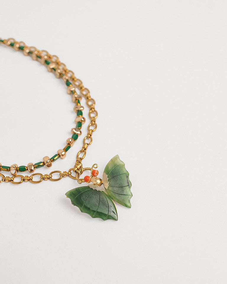 Garden Party Antique Brooch Necklace