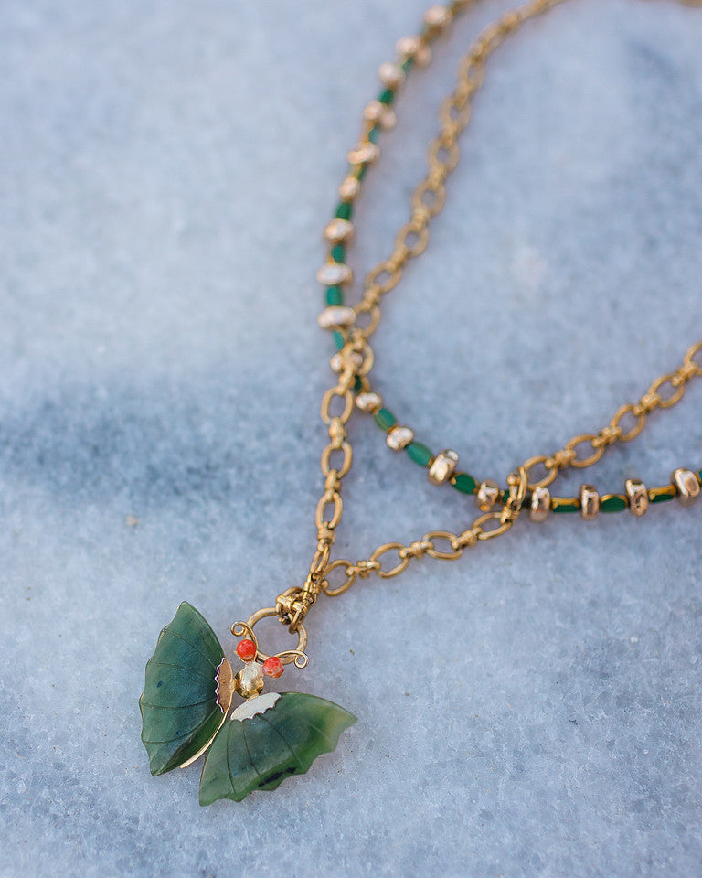 Garden Party Antique Brooch Necklace