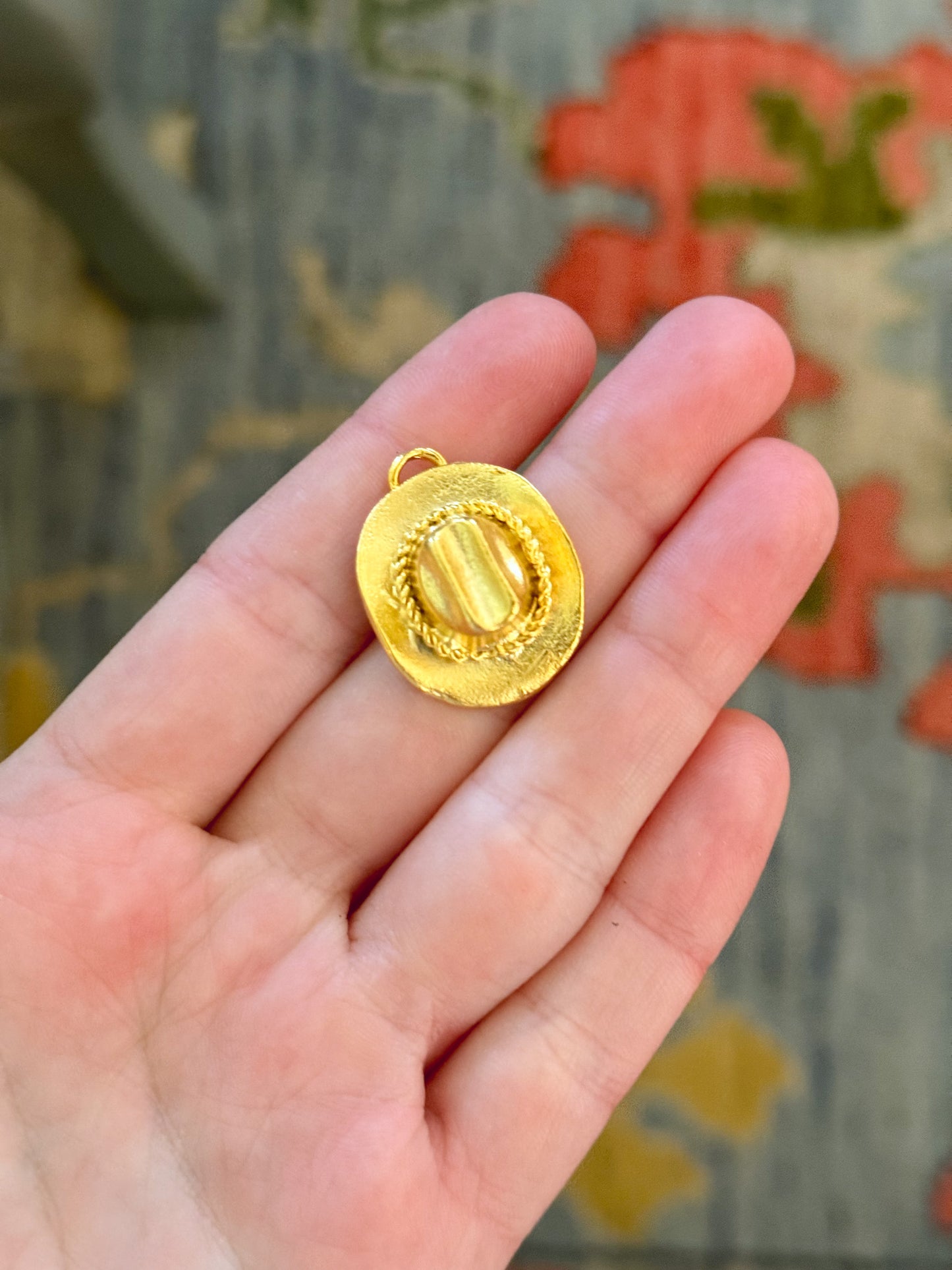 Gold Cowboy Hat Charm