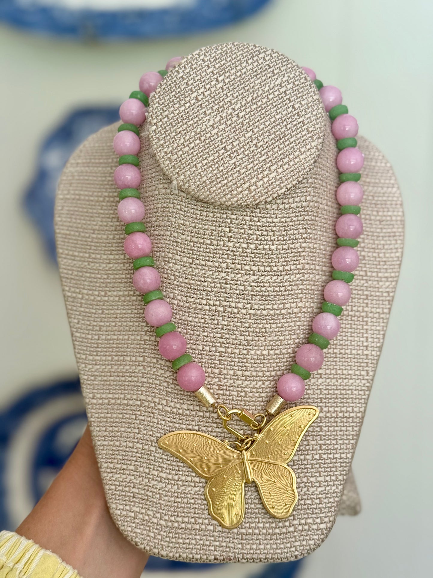 Herndon Necklace (pink/green)  *PRE-ORDER*