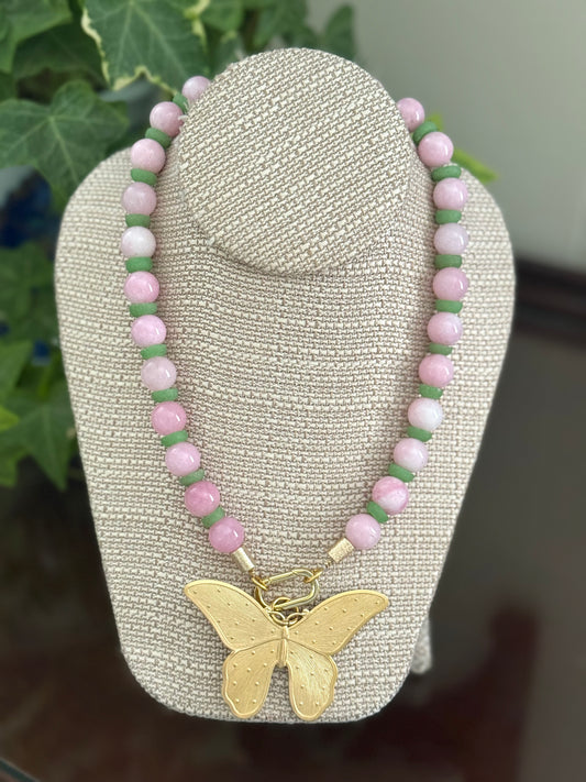 Herndon Necklace Pink/Green