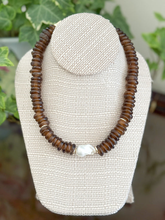 Bowen Necklace Seaglass Chocolate *WHOLESALE*