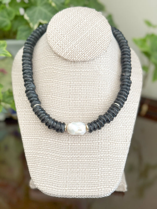 Bowen Necklace Seaglass Charcoal *WHOLESALE*