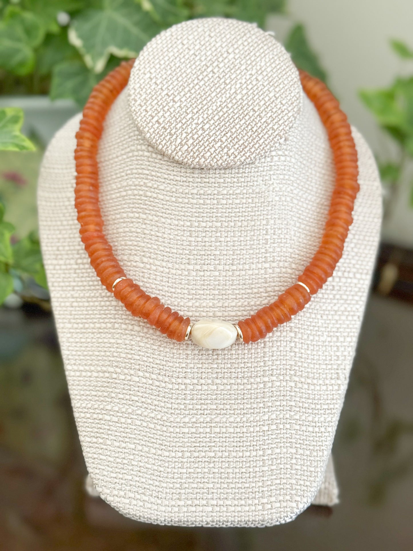 Bowen Necklace Seaglass Pumpkin *WHOLESALE*