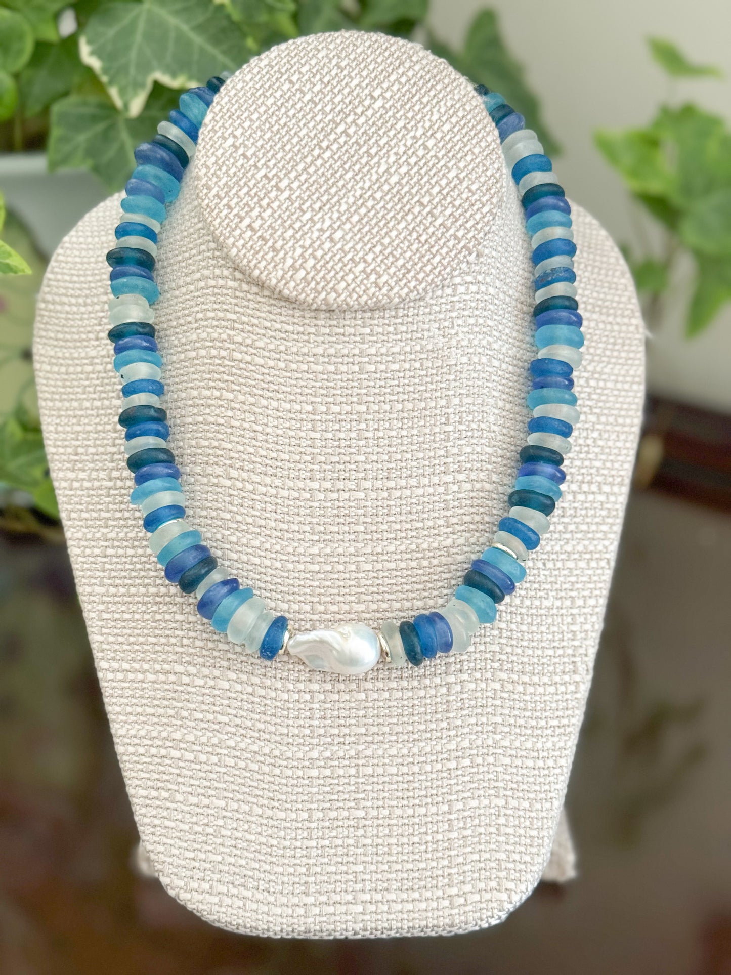 Bowen Necklace Seaglass Blue Multi *WHOLESALE*