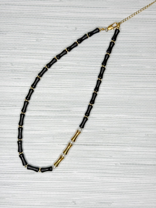 Bella Bamboo Necklace Black