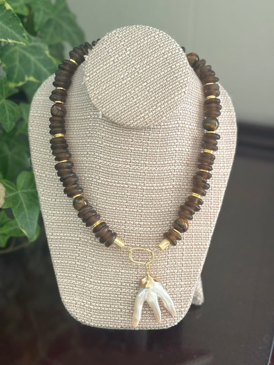 Lauren Necklace Seaglass Chocolate