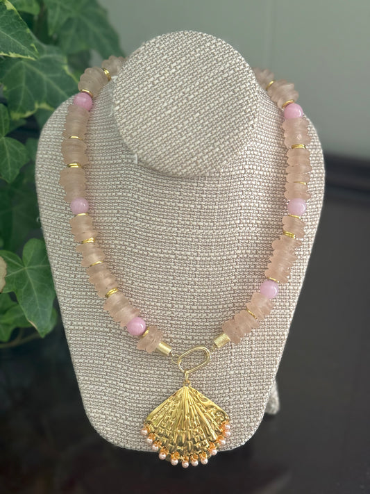 Lauren Necklace Pink Seaglass