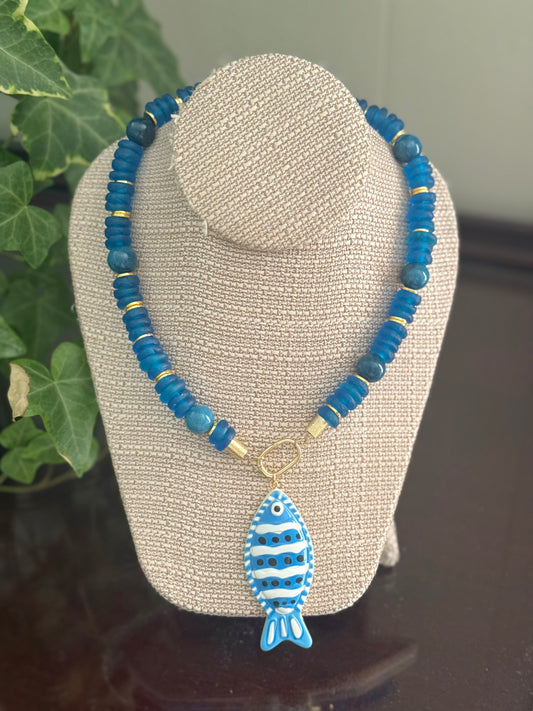 Lauren Necklace Azul Seaglass
