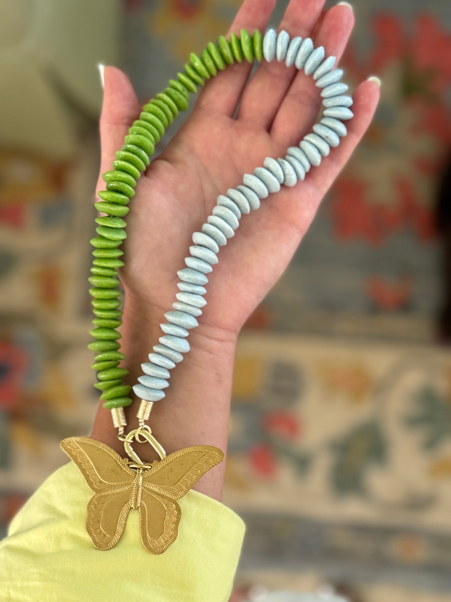 Kern Necklace Chartreuse/Blue