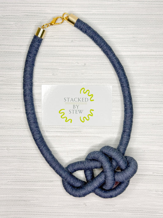Knotty Necklace Denim Blue
