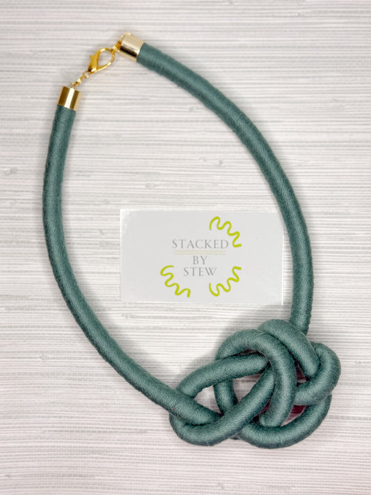Knotty Necklace Cyan