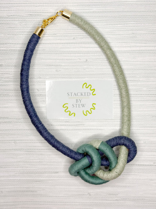 Knotty Necklace Blue Multi