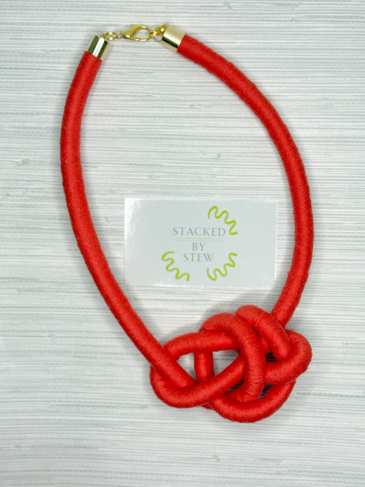 Knotty Necklace Coral