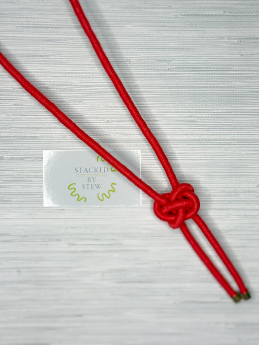 Knotty Necklace Lanyard Coral