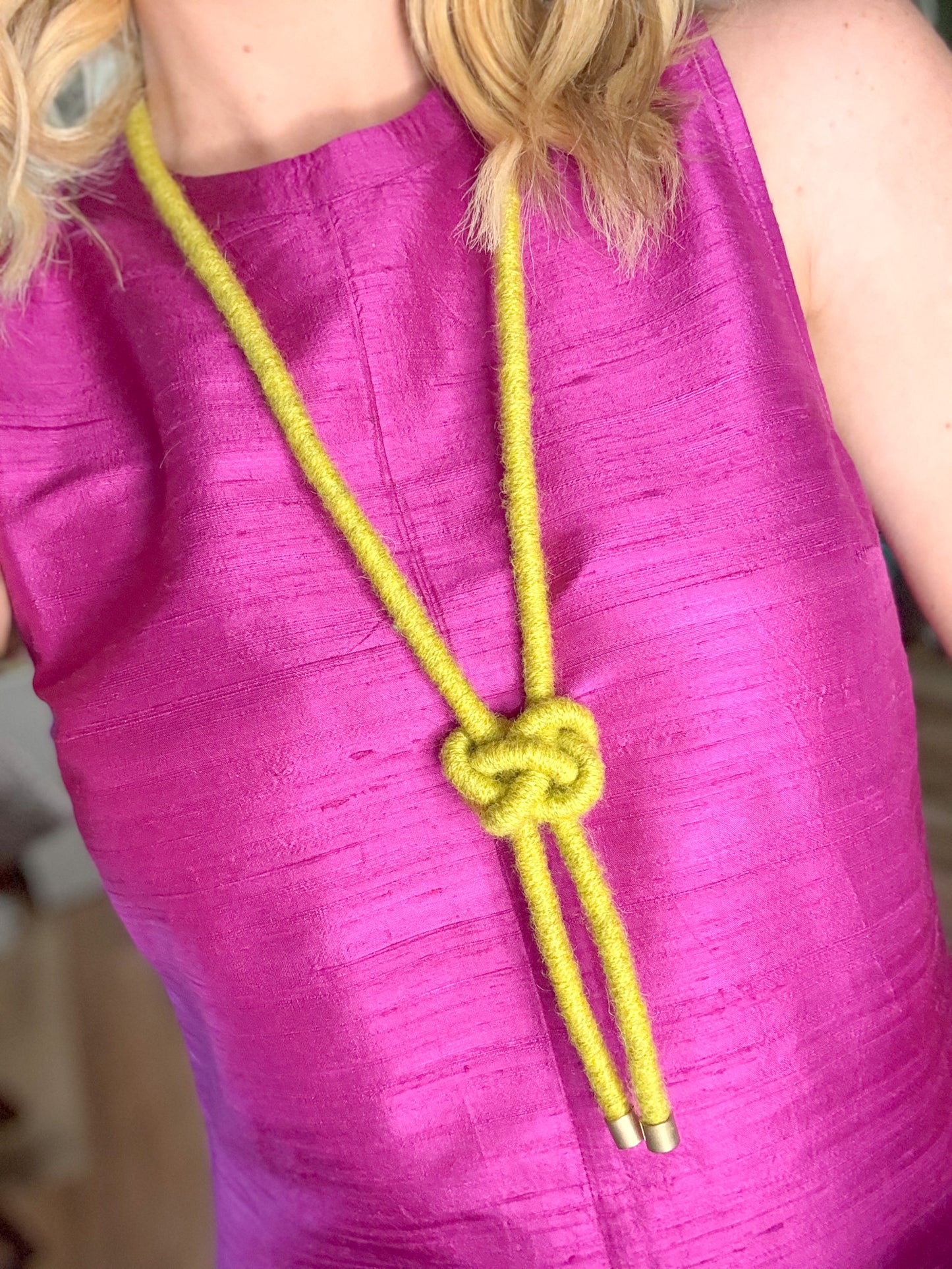 Knotty Necklace Lanyard Chartreuse