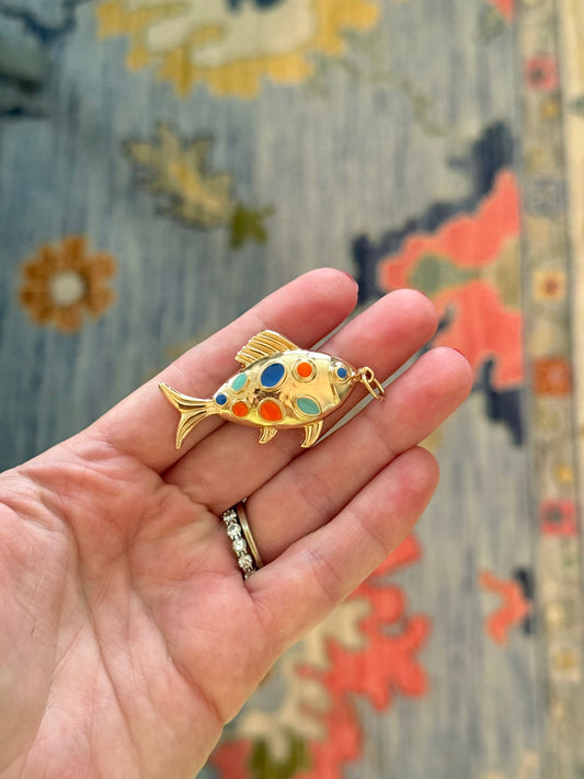 Gemstone Fish Charm