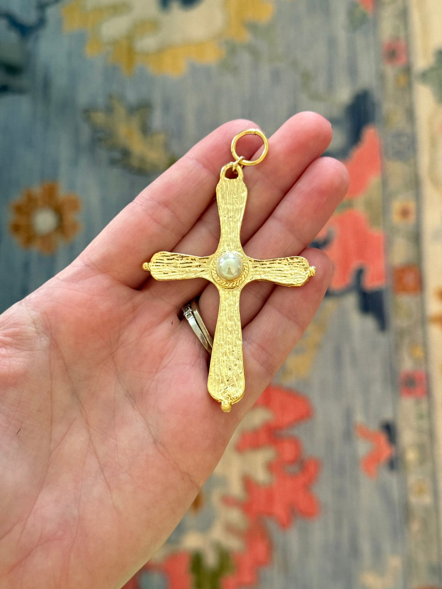 Pearled Cross Charm