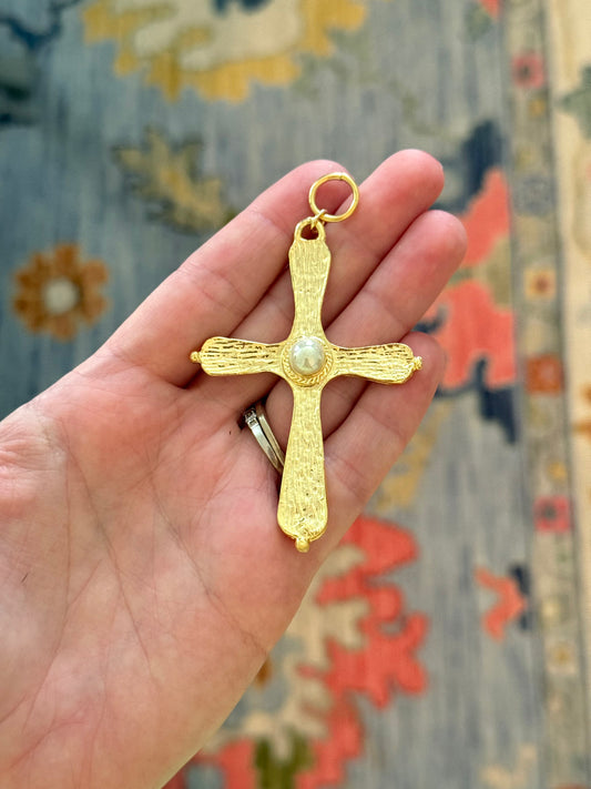 Pearled Cross Charm