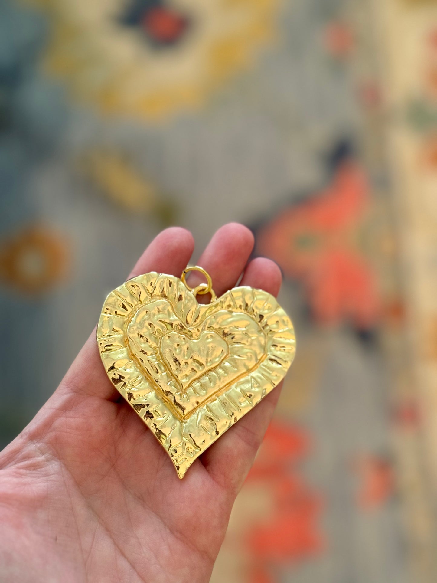 Large Gold Heart Charm