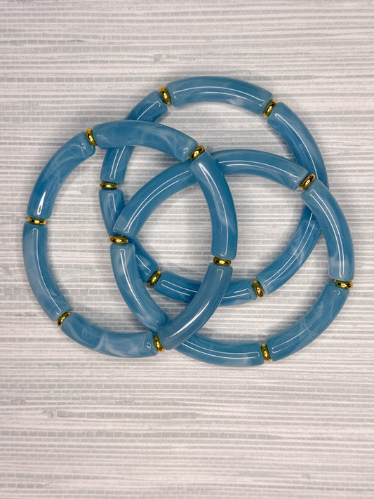 LJ Bracelet Stack Sky