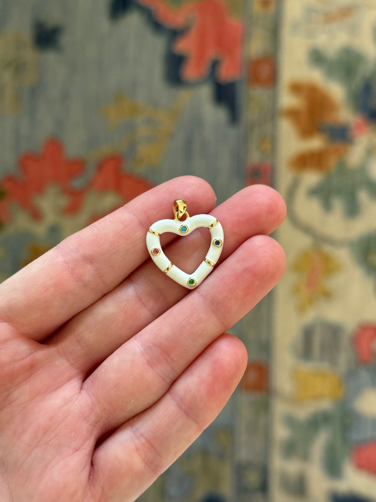 White Heart Charm
