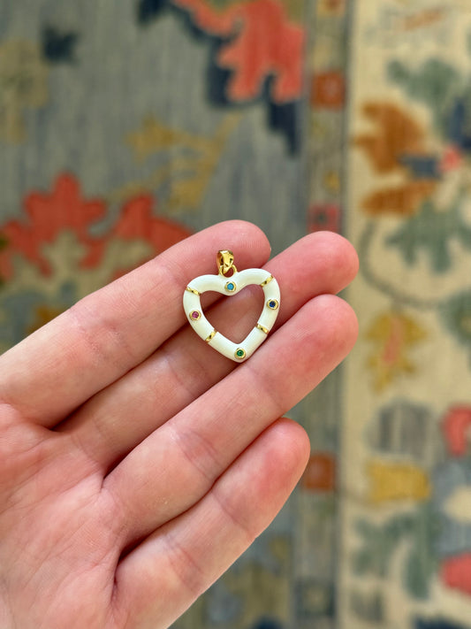 White Heart Charm