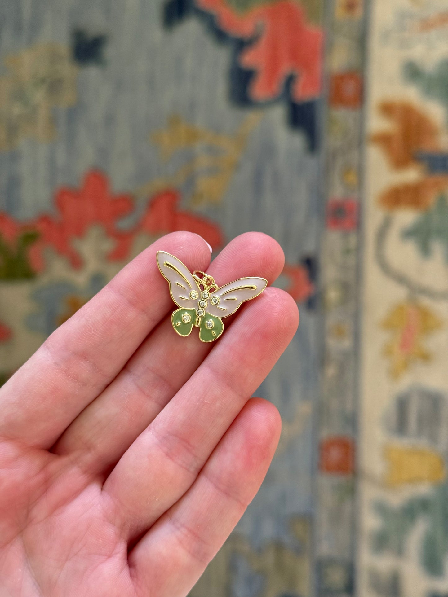 Butterfly Charm Pink/Green