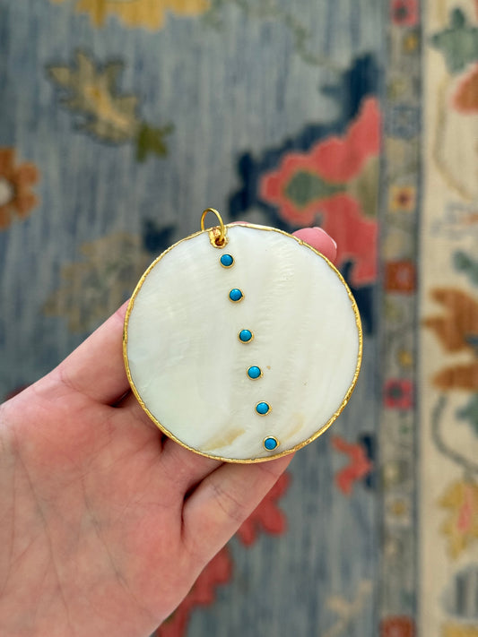 Mother of Pearl Turquoise Charm