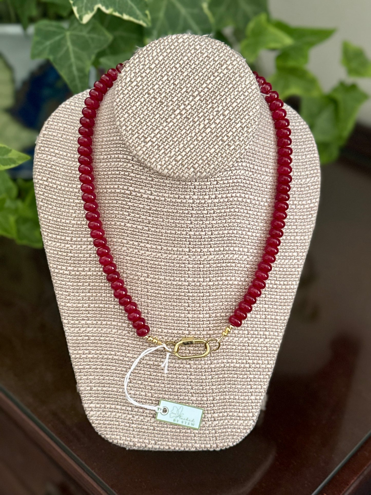 Candy Bead Necklace Crimson