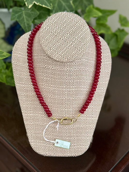 Candy Bead Necklace Crimson