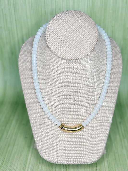 Candy Bead Necklace White Opal