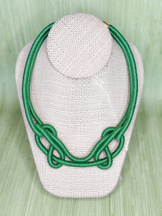 Double Knotty Necklace Kelly Green