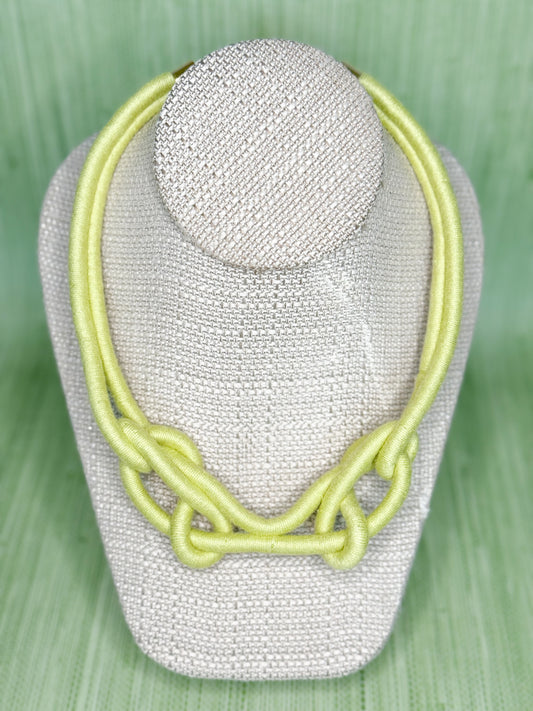 Double Knotty Necklace Lemon Lime